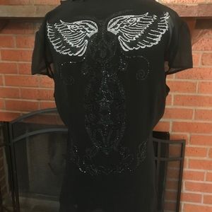 GET YOUR WINGS! ~ Silver Dagger Ruffle Blouse